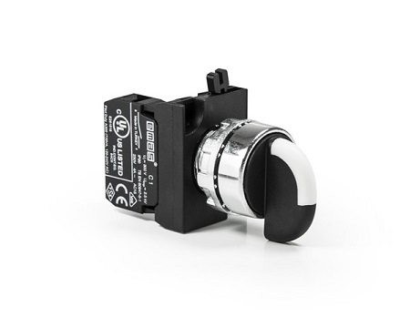 SELECTOR DE 2 POSS Ø22MM, BASE DE METAL